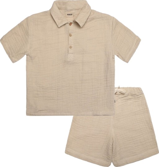 Wheat Set Shirt S/S & Shorts Svend Beige 110