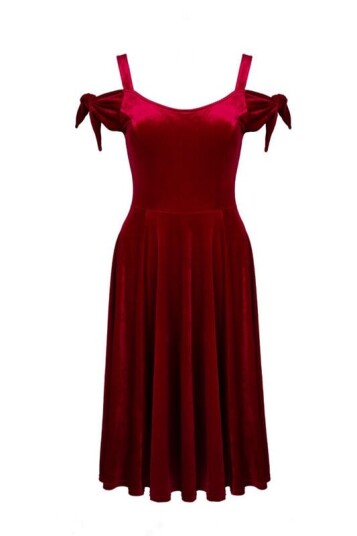 Hell Bunny   Rockabilly Middellang kjole   Carrie Dress   XS til 3XL   Damer   rød