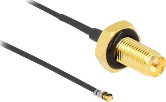 Delock Antennekabel Rp Sma Hunn Skott Til Mhf 4L Lk Hann 35 Cm 1.37 Mm Koaksial Grå Svart