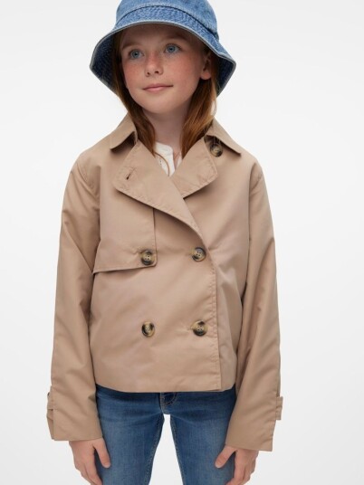 Vero Moda Girl ZOA Trenchcoat Silver mink (134 / 9 år)
