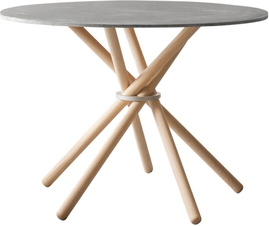 Eberhart Furniture - Hector 105 Dining Table /concrete Light / Oak Alu Spisebord Grå Metall/tre/stein