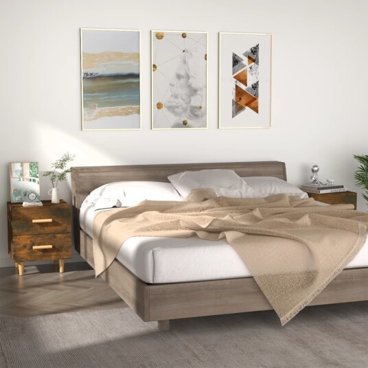 vidaXL Nattbord 2 stk røkt eik 40x35x47,5 cm vidaXL Nattbord 2 stk røkt eik 40x35x47,5 cm