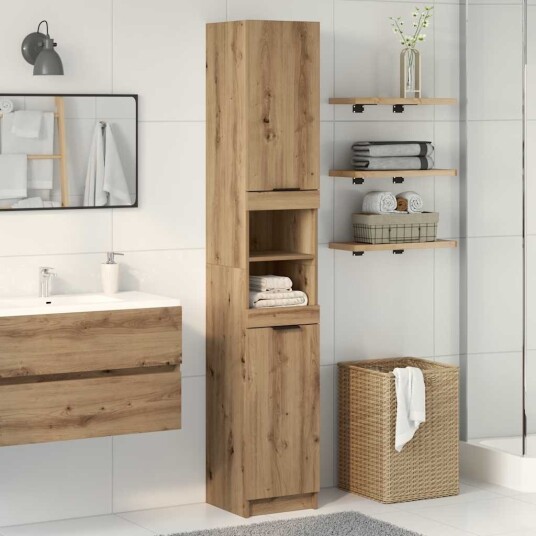 vidaXL Baderomsskap artisan eik 32x34x188,5 cm konstruert tre vidaXL Baderomsskap artisan eik 32x34x188,5 cm konstruert tre
