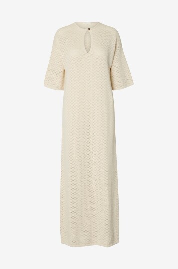 Selected Women Maxikjole slfIvy 2/4 Knit Grå