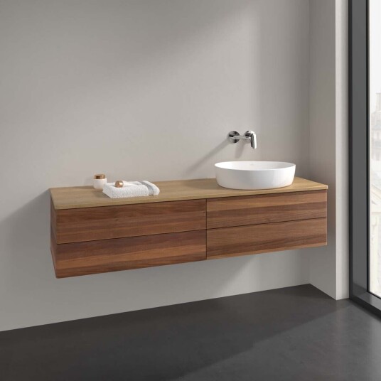 Villeroy & Boch Antao Servantskap med 4 skuffer 160x50x36 cm m/lys Valnøtt/Eik