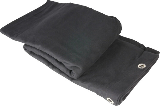 Sceneteppe Molton 4x6m Ferdigsydd Sort, 300g/m2, Maljer I Bredden