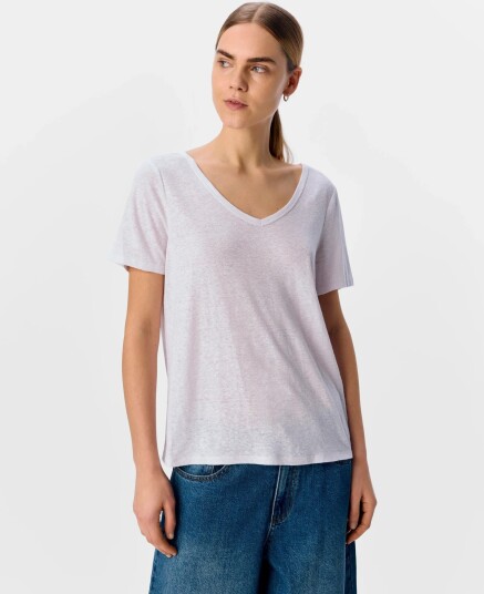 Object Objthea S/S Re V Neck Top Noos   White   XS