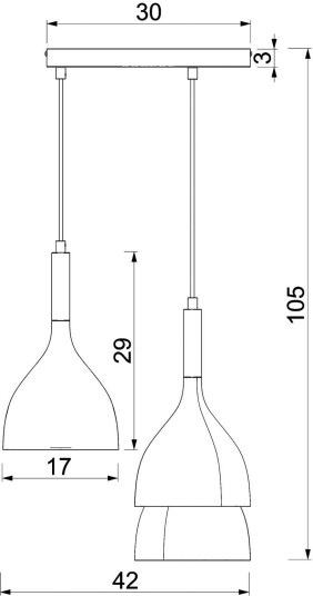 Luminex Hengelampe Noak 3 lyskilder rund titan-gull/gull stål Luminex Hengelampe Noak 3 lyskilder rund titan-gull/gull stål