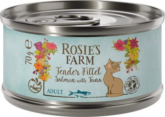 Rosie'S Farm Våtfôr Tender Filet Laks Med Tunfisk 12 X 70 G
