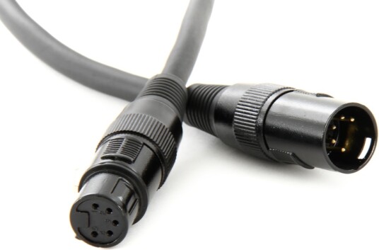 DMX-kabel XLR hann 5 polet til XLR hunn 5 polet 0,5 meter DMX-kabel XLR hann 5 polet til XLR hunn 5 polet 0,5 meter