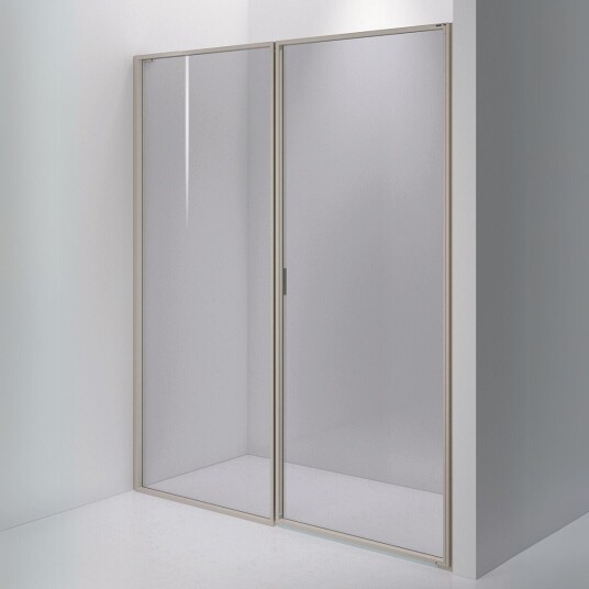 INR Iconic Nordic Rooms Dusjvegg Edge 4 Måltlpasset - Høyre / Stone Grått Glass