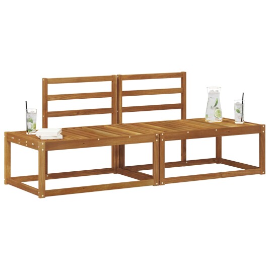 Utendørs End Sofagruppe 2 Stk Naturlig 182,5 x 63 x 73 cm