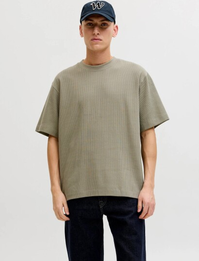 Jack & Jones Jjeharrison Structure Tee Ss O Neck Sn Khaki green L