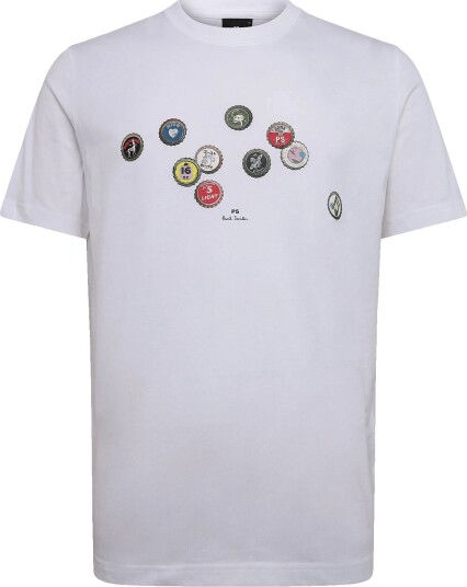 PS Paul Smith Mens Reg Fit T Shirt Bottle Tops   White   XXL