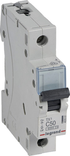 Legrand 10 stk TX³ MCB automatsikring C50 1P 1M 6/6kA