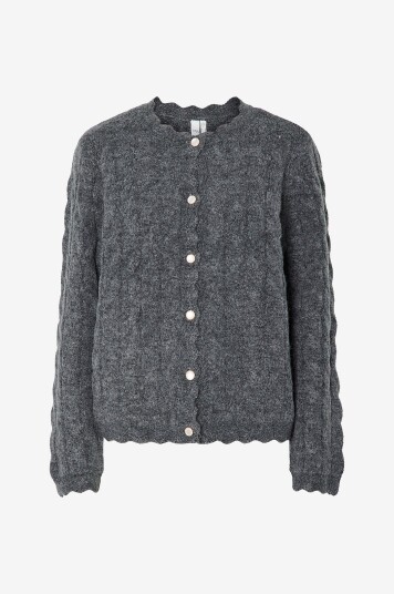 YAS Kardigan yasBubera LS Knit Cardigan Grå YAS Kardigan yasBubera LS Knit Cardigan Grå