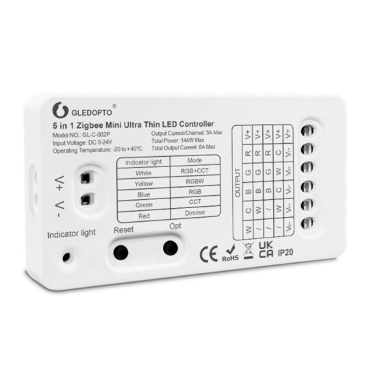 Gledopto 5 In 1 Mini Zigbee Kontroller For LED Belysning Gledopto 5 In 1 Mini Zigbee Kontroller For LED Belysning