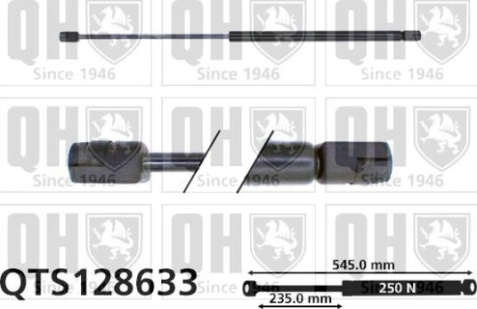 Gassfjær motorpanser QUINTON HAZELL QTS128633