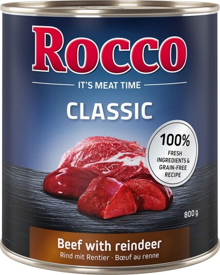 Rocco våtfôr Classic Storfekjøtt med reinsdyr 6 x 800 g