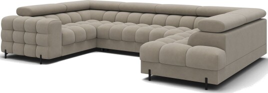 Fectory 6 seters Bubblig hjørnesovesofa med sjeselong og oppbevaring Høyre Aura 18