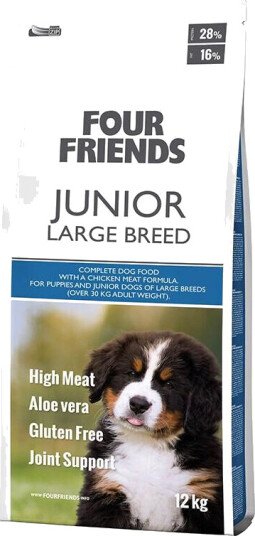 Four Friends Junior Tørrfôr for Store Hunderaser med Kylling 12 kg Four Friends Junior Tørrfôr for Store Hunderaser med Kylling 12 kg