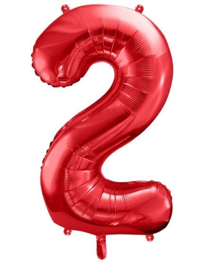 Partydeco Tallet 2 Metallisk Røde JUMBO Tallballonger 86 cm Partydeco Tallet 2 Metallisk Røde JUMBO Tallballonger 86 cm
