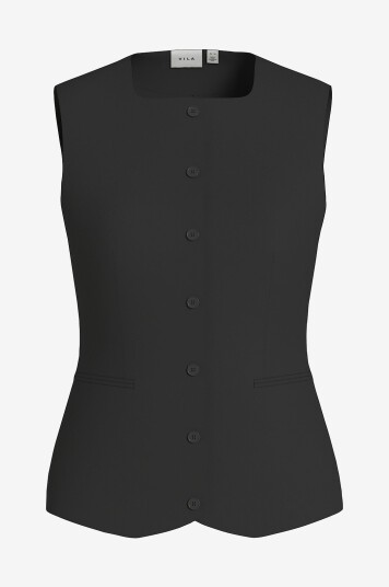 Vila Vest viVarone S/l Square Neck Long Svart