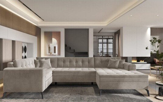 Seksjon Eltap Montez 340x180x93 cm Sola 18 Beige Høyre