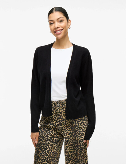 Vila Viril Short L/S Knit Cardigan-Noos - Black - XL