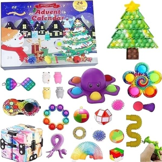 Adventskalender med Fidget Leker   Stressreduserende Fidget Leker i Blind Box for Barn 10 stk