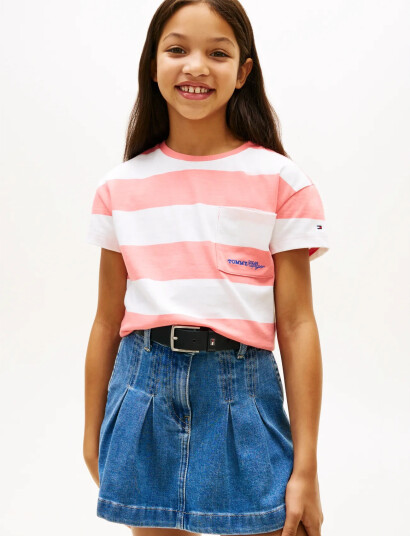 Tommy Hilfiger Stripe Tee Ss Pink 42 Tommy Hilfiger Stripe Tee Ss Pink 42