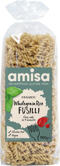 Organic Amisa Amisa Glutenfri Fullkornsris Fusilli Pasta Øko - 500 g Organic Amisa Amisa Glutenfri Fullkornsris Fusilli Pasta Øko - 500 g