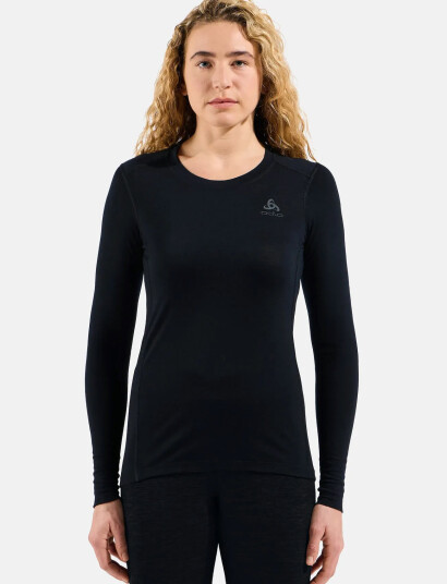 Odlo Odlo Bl Top Crew Neck L/S Merino 200 - Black - XS