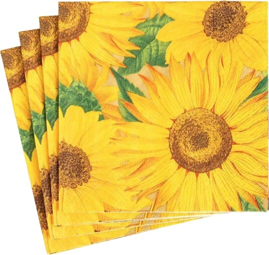 Servietter Solsikker sunflower kaffe