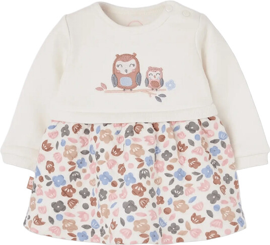 Boboli Knit Dress Floral For Baby  Bci   Cream   56