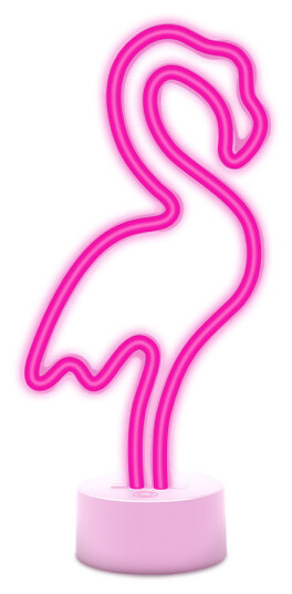 Forever Light FSC 11 Neon LED Bordlampe USB C Rosa Flamingo