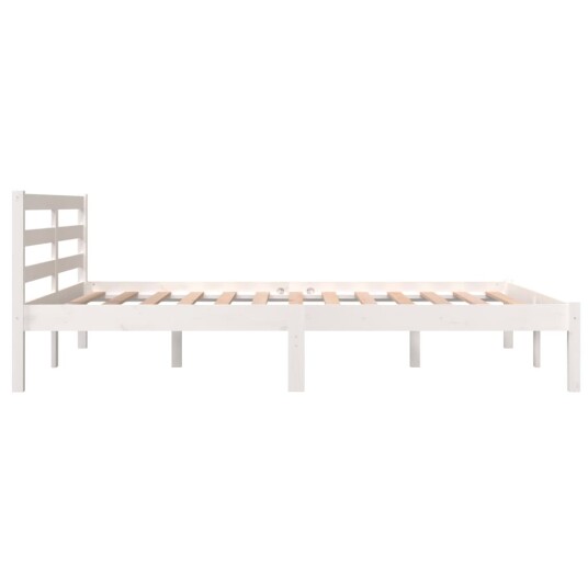 vidaXL Sengeramme heltre furu 140x190 cm hvit