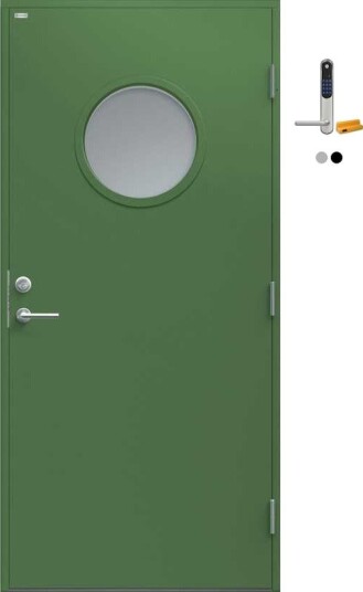 Ytterdør Diplomat Rose Klart Glass med Yale Doorman Classic Home