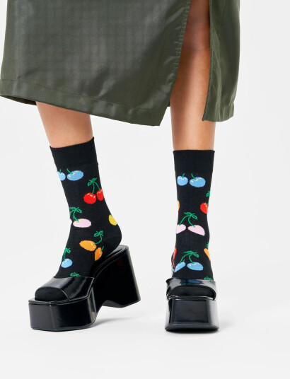 Happy Socks Cherry Sock - Black - 36-40 Happy Socks Cherry Sock - Black - 36-40
