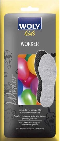 Woly  Kids Worker Filtsåle Light Grey Melange 24