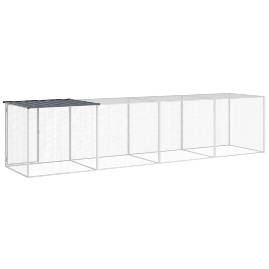 Vidaxl Kyllingbur Med Tak Antrasitt 403X98X90 cm Galvanisert Stål Vidaxl Kyllingbur Med Tak Antrasitt 403X98X90 cm Galvanisert Stål