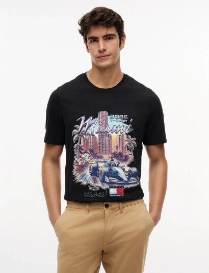 Tommy Hilfiger Th X Cf1 Miami Graphic Tee Black XXL Tommy Hilfiger Th X Cf1 Miami Graphic Tee Black XXL