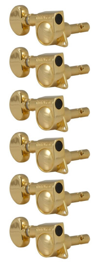 Grover 406gl6 Mini Locking Rotomatics W/round Button 6-In-Line, Lh, Gull