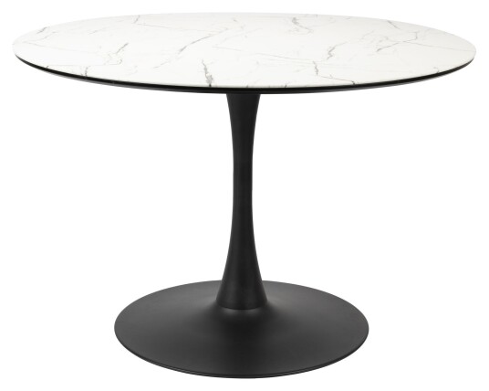 homii Maru Spisebord m. marmor-look/ MDF bordplate H75xØ110 - Hvit Unoliving