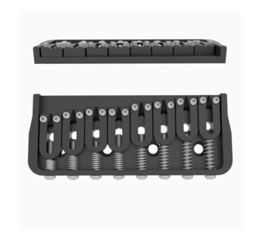 Hipshot Fixed Guitar Bridge For 8-String, .125" / 3.2 Mm - Svart