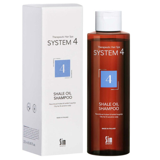 Sim Sensitive 4 Shale Oil Sjampo for Fett Hår og Sensitiv Hodebunn 250 ml