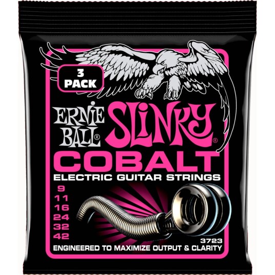 Ernie Ball Eb-3723 Cobalt Super Slinky 009-042 3-Pack