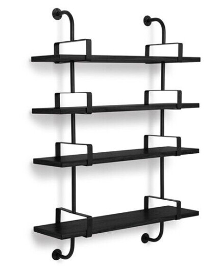 Gubi Demon vegghylle 4 etasjer black stained ash, 95 cm