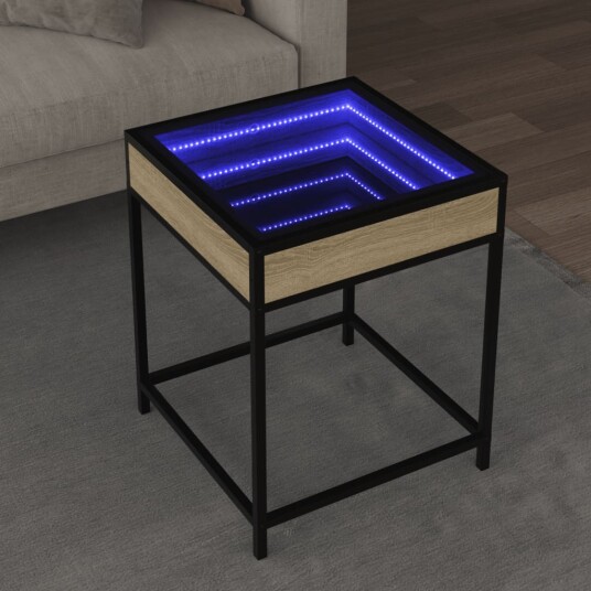  Salongbord med Infinity LED sonoma eik 40x40x51 cm 847673