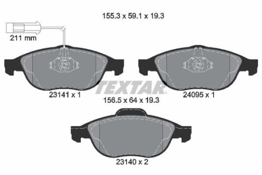 Bremseklosser TEXTAR 2314101 Bremseklosser TEXTAR 2314101